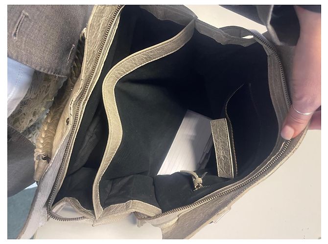 Balenciaga Velo Ledertasche Grau - Ansicht 9