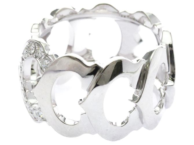 Cartier C Doing Diamant Weißgold Bandring Silber - Ansicht 2