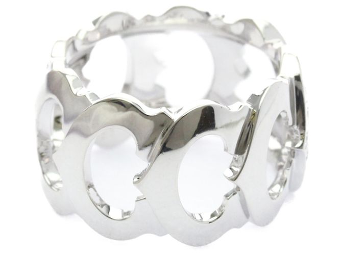 Cartier C Doing Diamant Weißgold Bandring Silber - Ansicht 4
