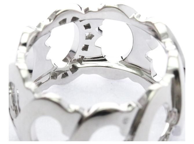 Cartier C Doing Diamant Weißgold Bandring Silber - Ansicht 7