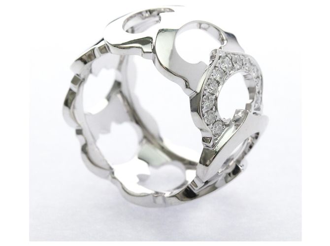 Cartier C Doing Diamant Weißgold Bandring Silber - Ansicht 9