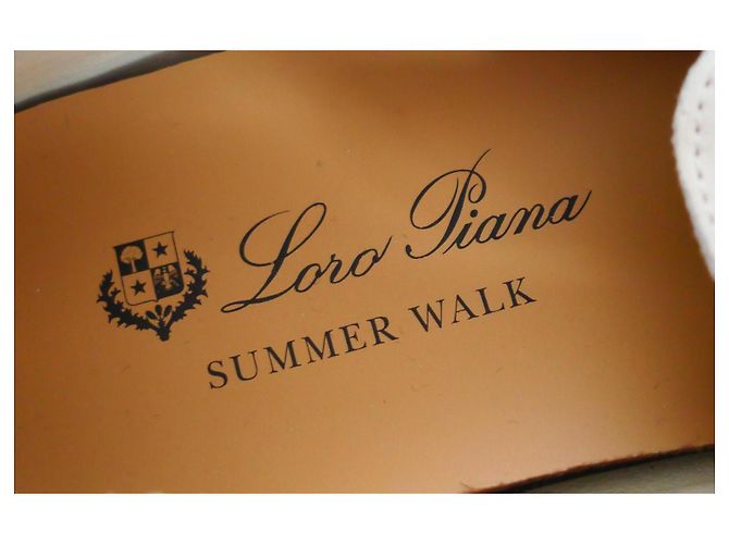 Mocassini Loro Piana Summer Charms Walk Beige Chiaro Crema - vista 6
