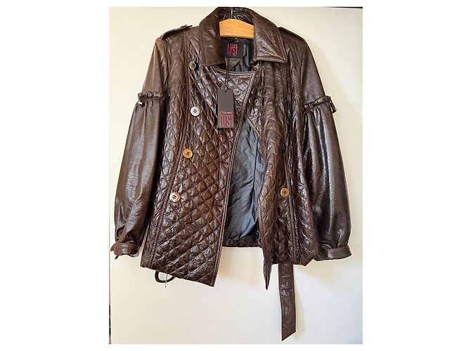 Autre Marque Olivieri Lederjacke Braun Größe 42 IT - Ansicht 13