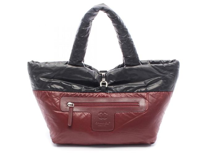 CHANEL Borsa Tote Piccola Coco Cocoon Nero Bordò - vista 6
