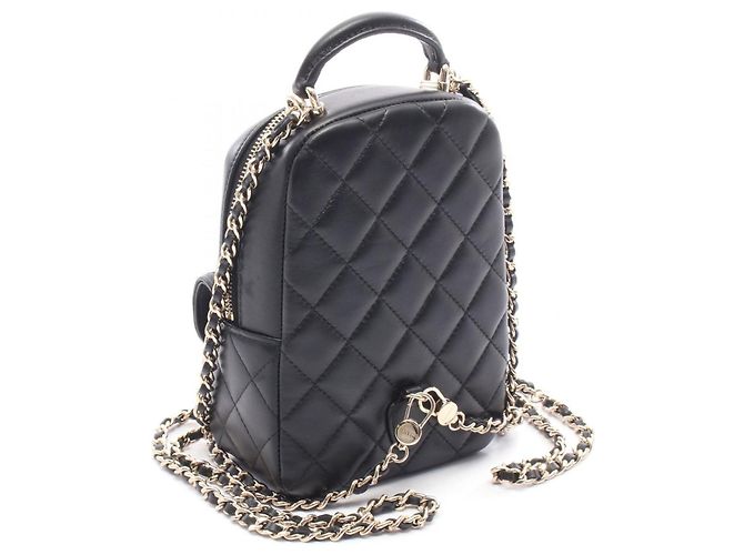 Zaino/borsa in pelle Matelassé Chanel Nero - vista 2