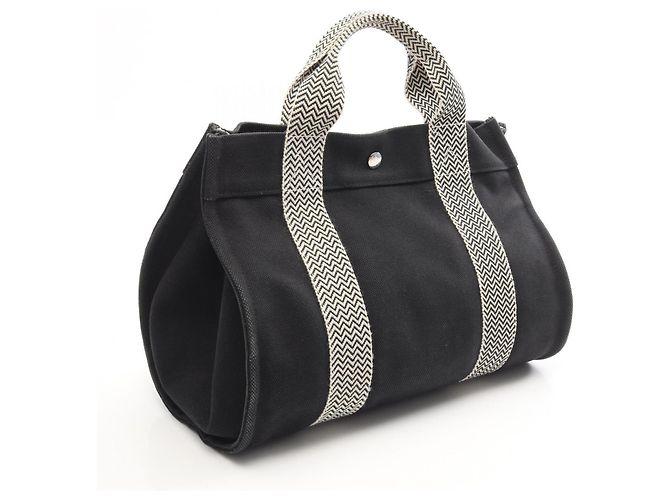 Hermès Cannes PM Tote Bag Schwarz Roh - Ansicht 2