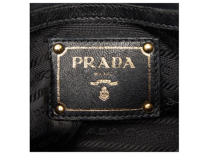 Borsa Tote/Spalla con Logo Arricciato Prada Nero - vista 12