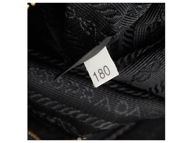 Borsa Tote/Spalla con Logo Arricciato Prada Nero - vista 13