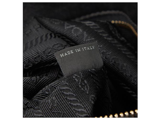 Borsa Tote/Spalla con Logo Arricciato Prada Nero - vista 14