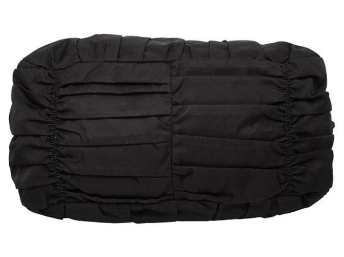 Borsa Tote/Spalla con Logo Arricciato Prada Nero - vista 3