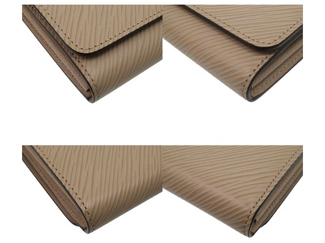 Twist Billetera bifold de cuero Epi Louis Vuitton Beige - vista 5