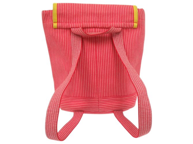 Zaino per bambini a righe color caval di Hermès Rosso Giallo - vista 3