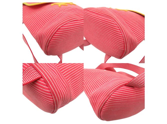 Zaino per bambini a righe color caval di Hermès Rosso Giallo - vista 5