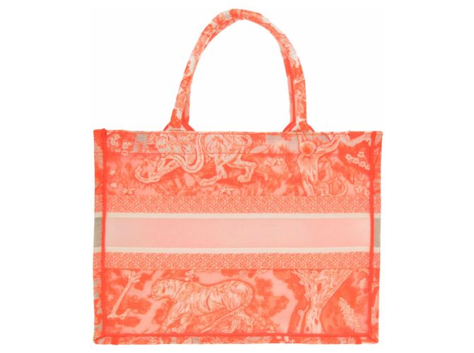 Borsa Tote Medium Book Christian Dior Bianco Arancione - vista 2