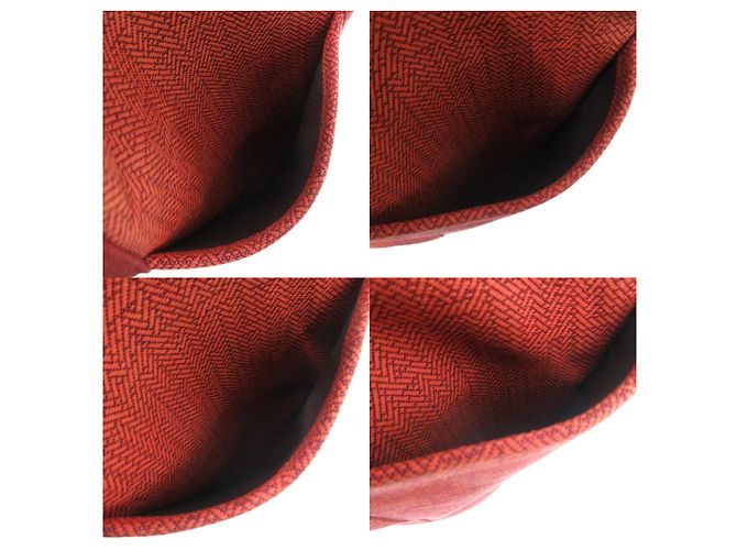 Hermès Borsa Hermes Saxo MM Toile H Arancione - vista 10