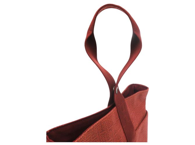 Hermès Borsa Hermes Saxo MM Toile H Arancione - vista 7