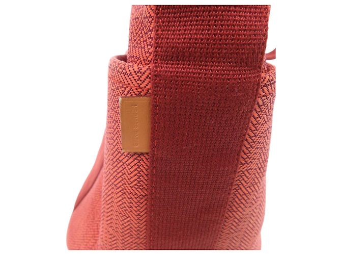 Hermès Borsa Hermes Saxo MM Toile H Arancione - vista 8