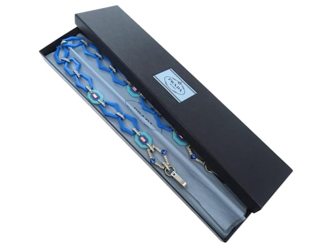 Cinghia a spalla in plastica con strass blu Prada Rosso - vista 2