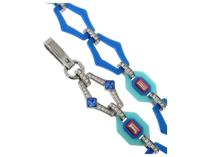 Cinghia a spalla in plastica con strass blu Prada Rosso - vista 7