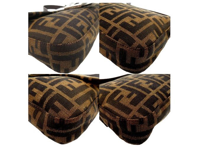 Bolsa Mamma Bucket em padrão Zucca da Fendi Marrom - vista 10