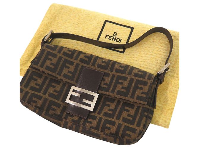 Bolsa Mamma Bucket em padrão Zucca da Fendi Marrom - vista 2