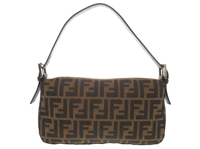 Bolsa Mamma Bucket em padrão Zucca da Fendi Marrom - vista 3