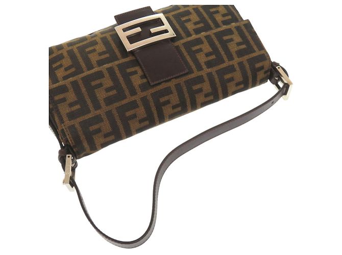 Bolsa Mamma Bucket em padrão Zucca da Fendi Marrom - vista 4