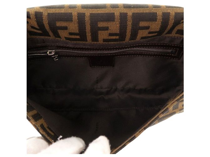 Bolsa Mamma Bucket em padrão Zucca da Fendi Marrom - vista 5