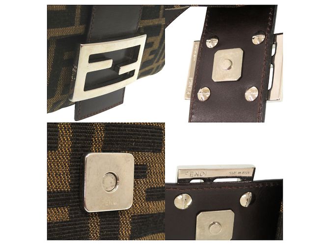 Bolsa Mamma Bucket em padrão Zucca da Fendi Marrom - vista 8