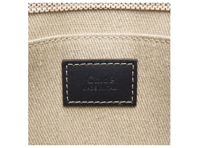 Chloé Borsa Tote Piccola Woody Bianco Blu - vista 9