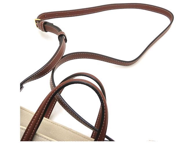 Borsa 2 in 1 in tela e pelle Burberry Marrone Crudo - vista 13