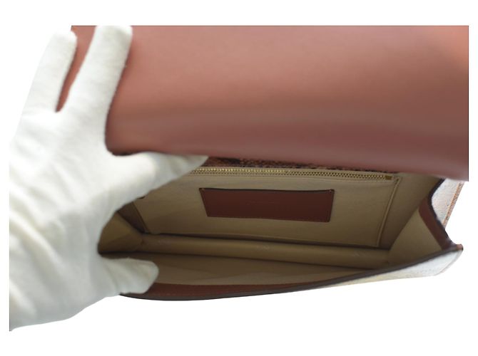Autre Marque Alviero Martini 1ª Classe Python Print Lederhandtasche / Umhängetasche Braun Goldene Hardware - Ansicht 12
