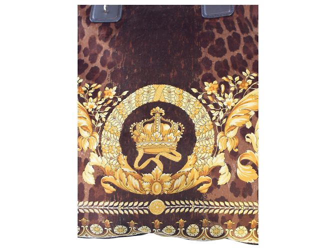 Borsa tote Vanitas in velluto nero Barocco Gianni Versace con corona dorata - vista 13