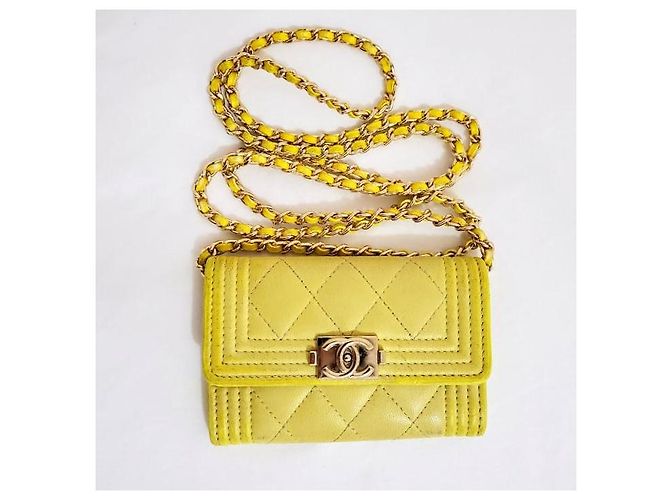 Chanel Matelasse Quilted Boy Yellow - view 2