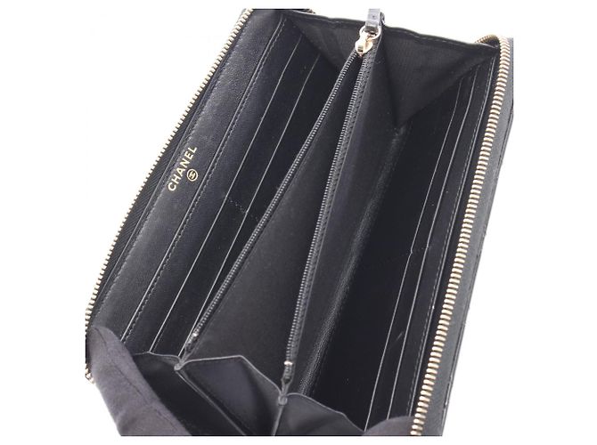 Cartera larga de cuero patentado negro Chanel - vista 3