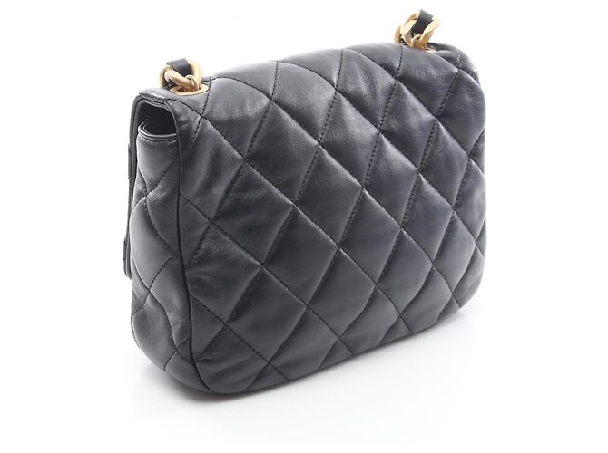 Borsa a Spalla in Pelle di Agnello Nera Matelassé Chanel Nero - vista 2
