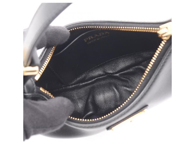 Borsa a mano in pelle di vitello morbida Prada Arke Nero - vista 3