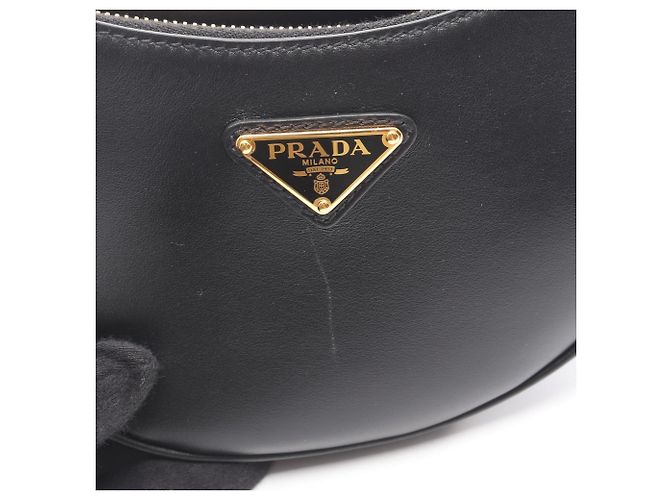 Borsa a mano in pelle di vitello morbida Prada Arke Nero - vista 5
