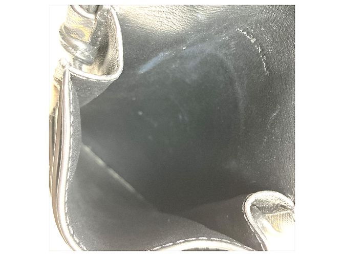 Céline Borsa a spalla con pochette mobile in tela e pelle di agnello Celine Triomphe Nero - vista 8