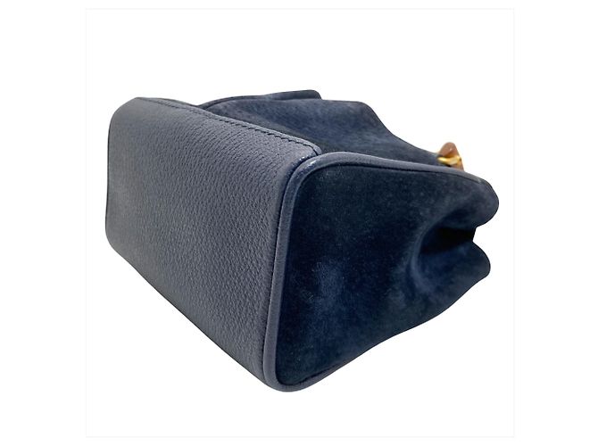 Borsa a Spalla Mini Bamboo di Gucci Blu navy - vista 5