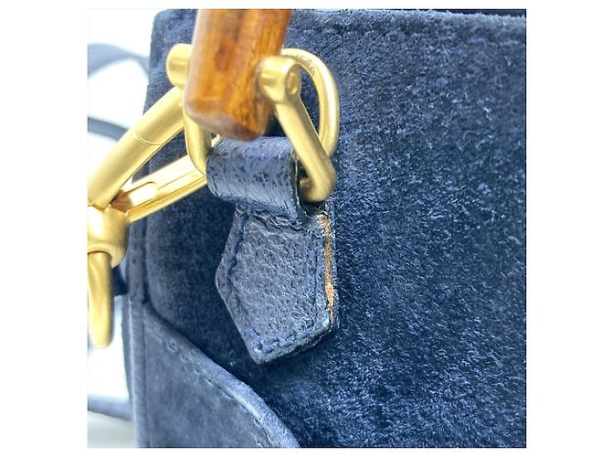 Borsa a Spalla Mini Bamboo di Gucci Blu navy - vista 7