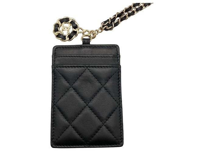 Visitenkartenetui Matelassé Chanel Coco Mark Schwarz - Ansicht 2
