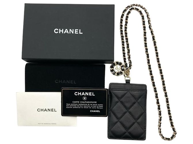 Visitenkartenetui Matelassé Chanel Coco Mark Schwarz - Ansicht 9