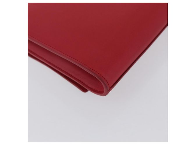 Borsa Clutch Y Line in pelle rossa e oro SAINT LAURENT 311213 Auth 170930 Rosso D'oro - vista 10