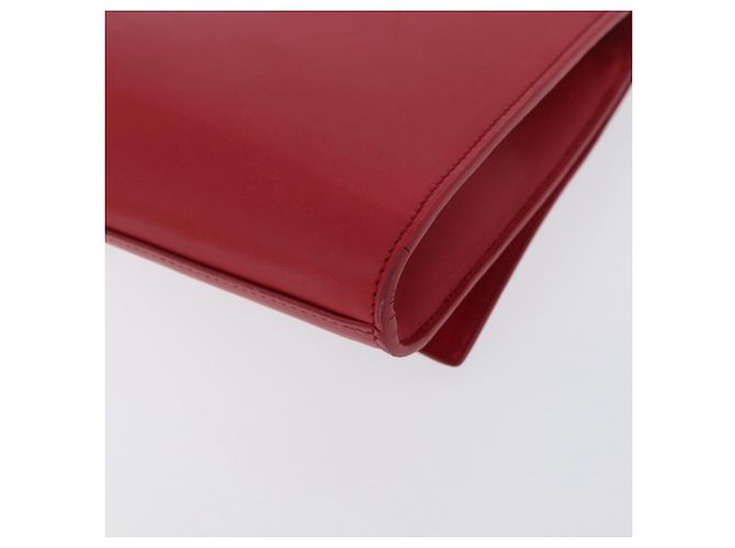 Borsa Clutch Y Line in pelle rossa e oro SAINT LAURENT 311213 Auth 170930 Rosso D'oro - vista 11