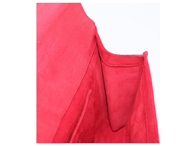 Borsa Clutch Y Line in pelle rossa e oro SAINT LAURENT 311213 Auth 170930 Rosso D'oro - vista 17