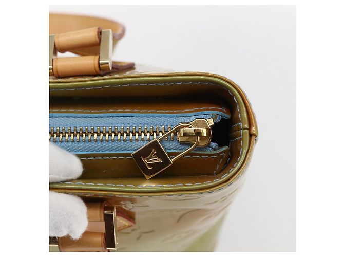LOUIS VUITTON Bolso de Mano Monogram Vernis Houston Azul Bebé M91005 LV Auth ka2293 Azul claro - vista 17