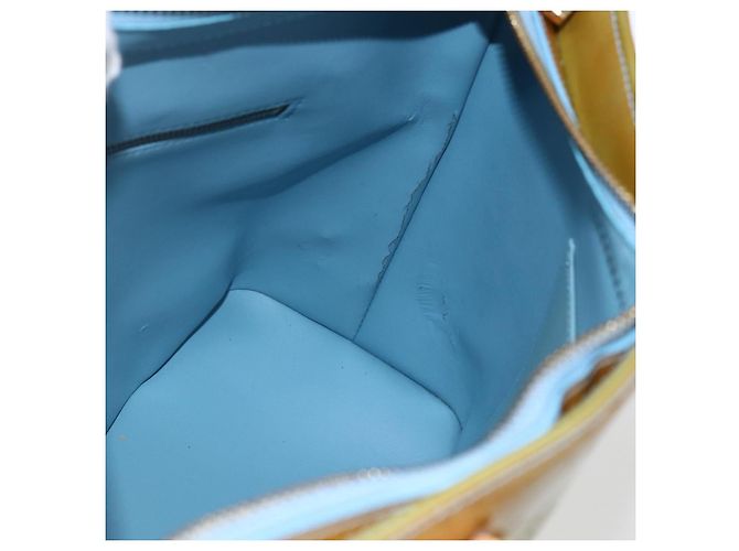 LOUIS VUITTON Bolso de Mano Monogram Vernis Houston Azul Bebé M91005 LV Auth ka2293 Azul claro - vista 18