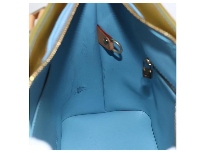 LOUIS VUITTON Bolso de Mano Monogram Vernis Houston Azul Bebé M91005 LV Auth ka2293 Azul claro - vista 19