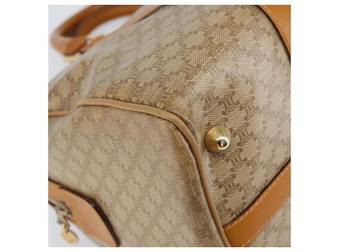 Céline Borsa a mano in tela Macadam CELINE PVC beige oro Auth ti3725 D'oro - vista 11